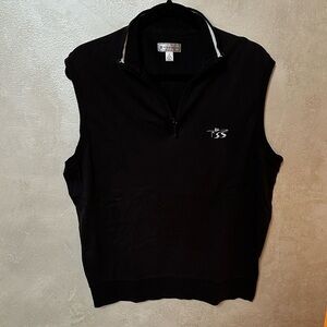 Peter Millar Black Sleeveless 1/4 zip vest